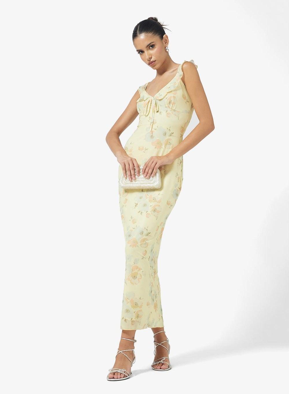 Frill Detail Floral Slip Maxi Dress Y250608004 - Image 1