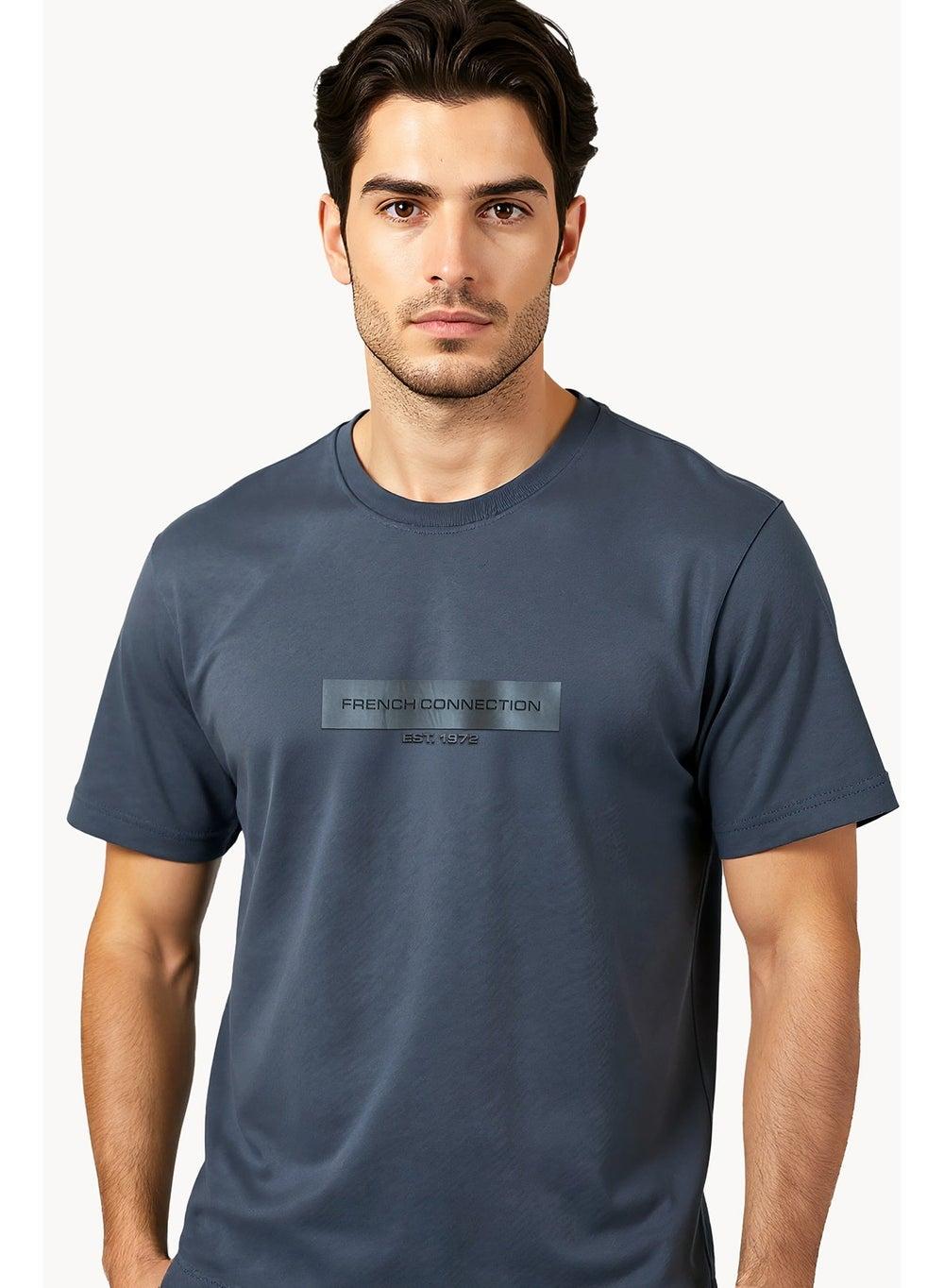 French Connection Marine Cotton Stretch T-Shirt 56Tzm - Image 1