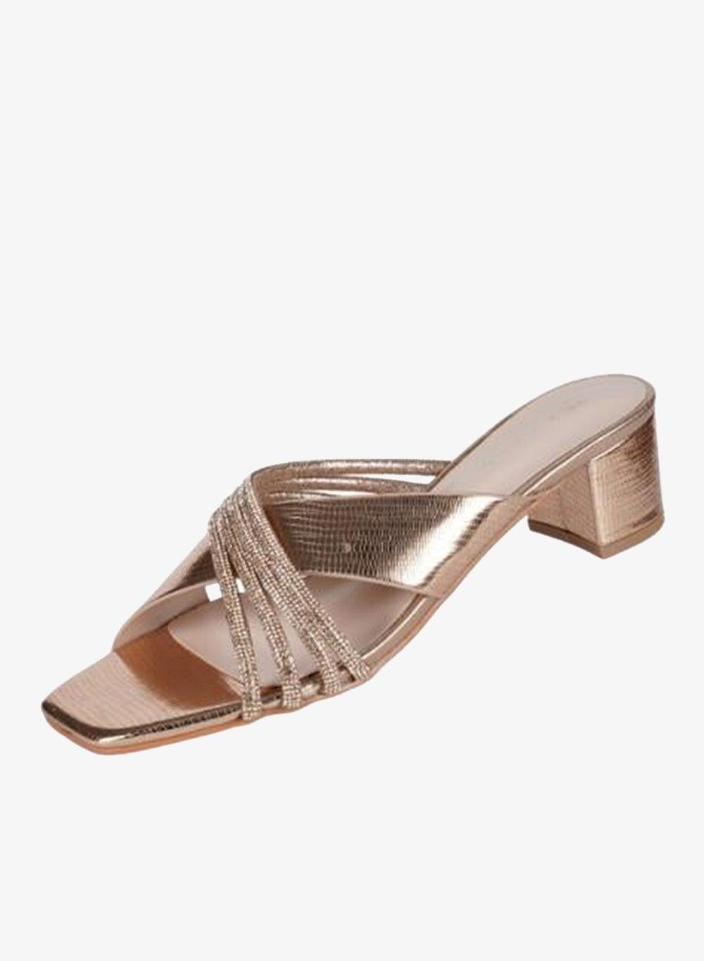 Zayna Rose Gold Block Heel Sandals 18F8827-216 - Image 1