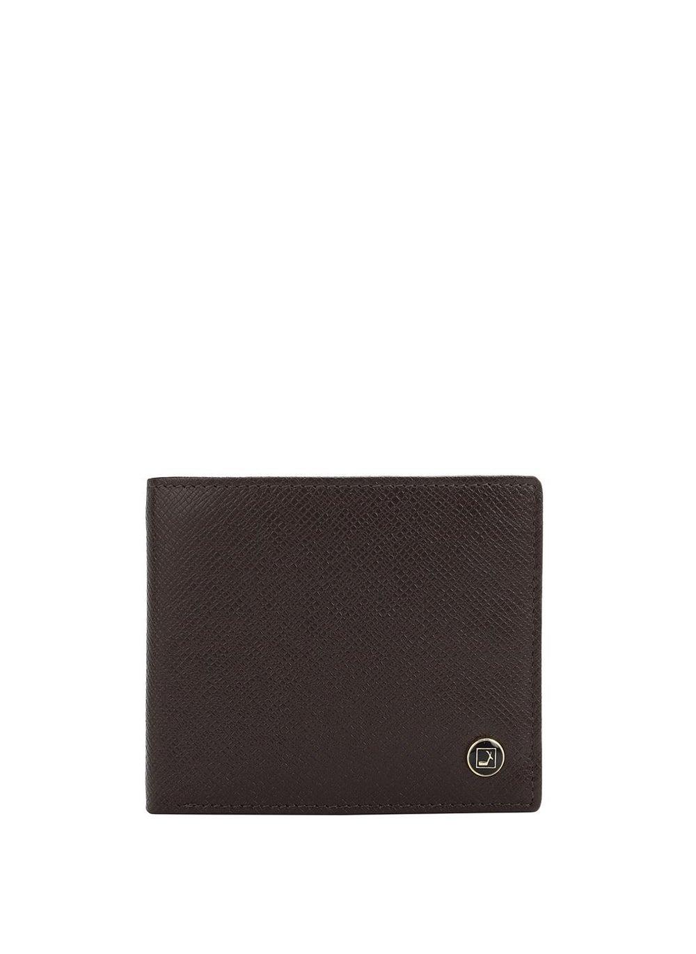 Da Milano Textured Brown Leather Bifold Wallet - Image 1