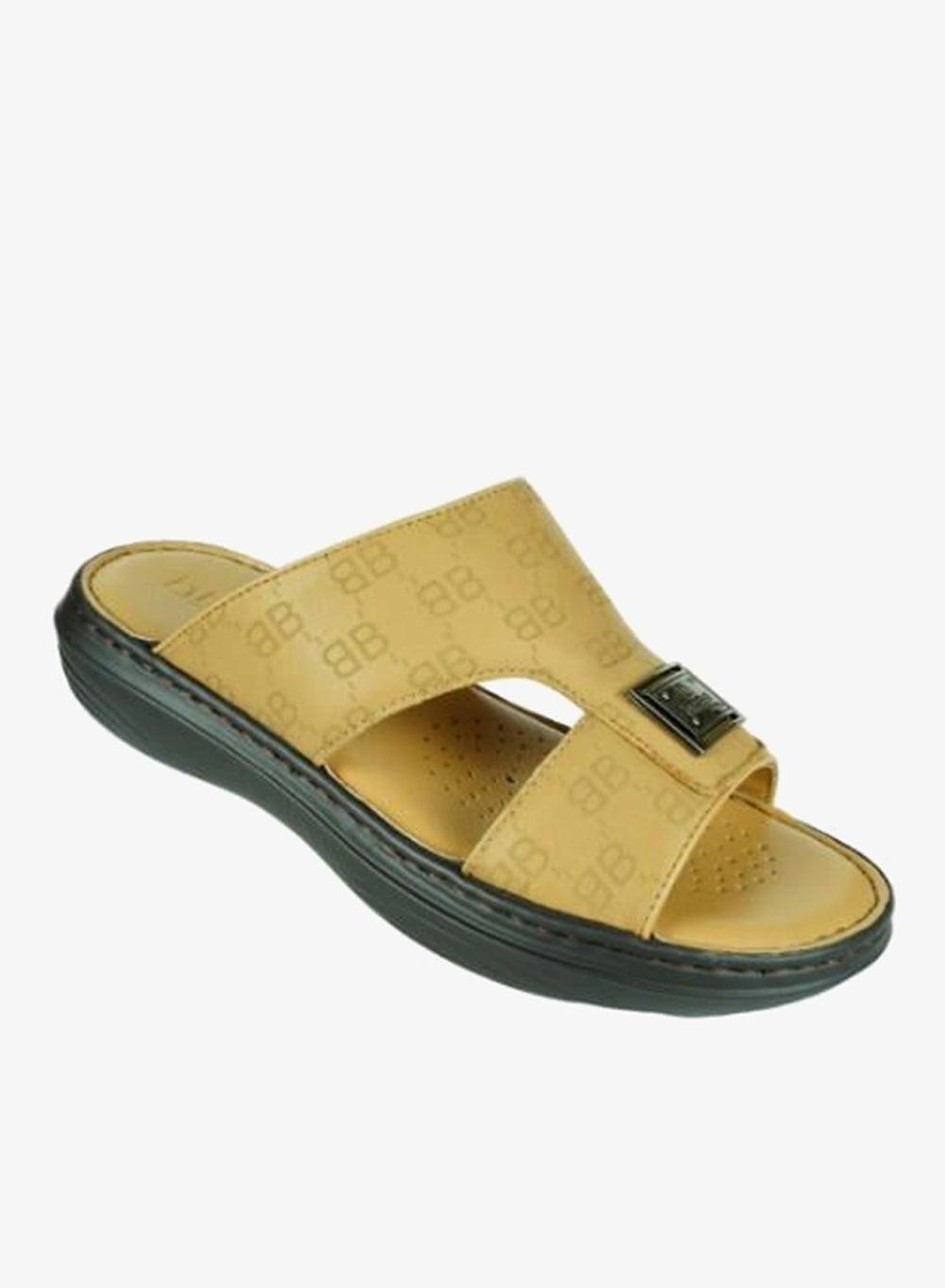 Barjeel 008-3464 Beige Leather Arabic Sandals - Image 1