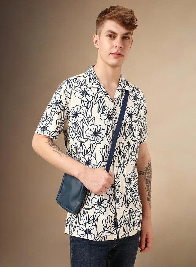 Relaxed Fit Multicolour Rayon Floral Shirt for Men - Image 1