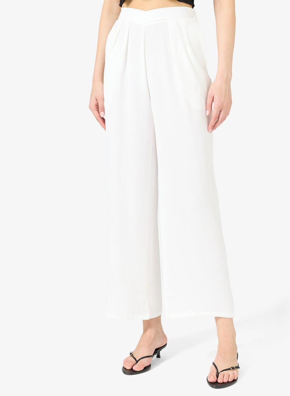 V Waist Cropped Straight Fit Pants Y250706012 - Image 1