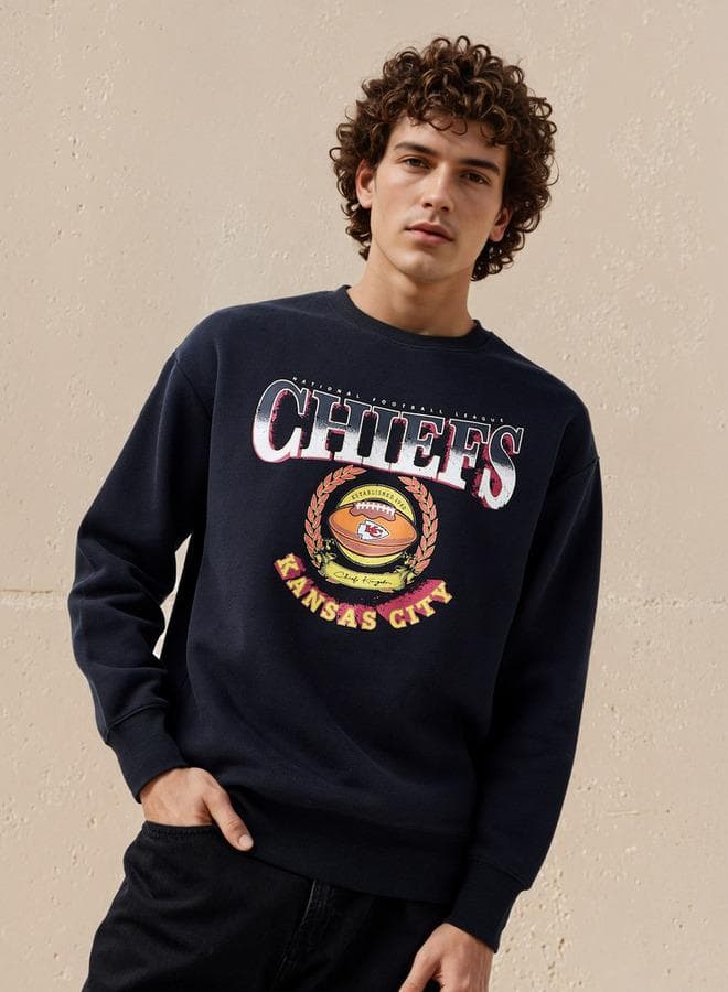 Kansas City Chiefs Relaxed Fit Men’s Black Sweatshirt - Image 1