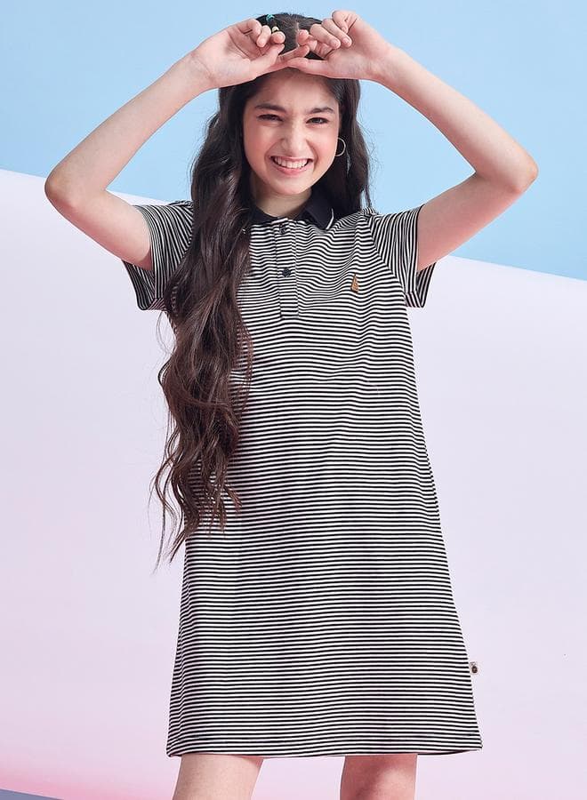 Girls Striped Polo Mini Dress 2112960401 - Image 1