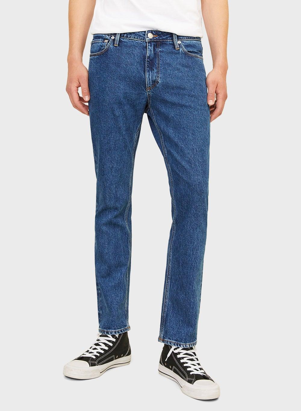 JACK & JONES Mid-Rise Straight Fit Blue Jeans 12261685 - Image 1