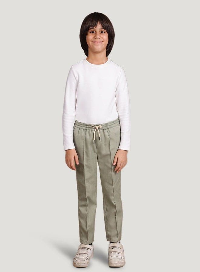One Friday Boys Sage Green Abstract Trousers - Image 1
