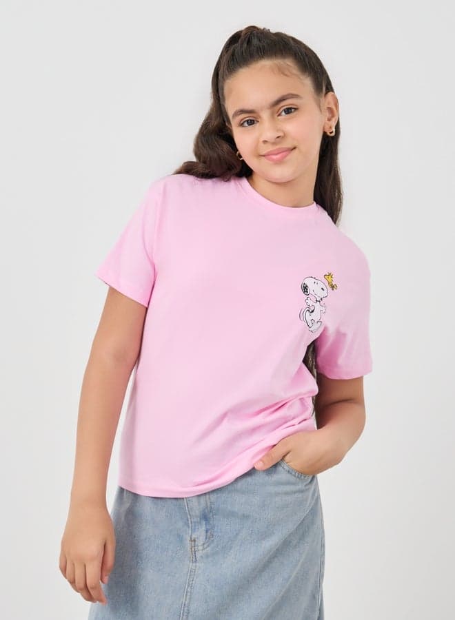 Peanuts Oversized Pink Graphic Tee 2112068428 - Image 1