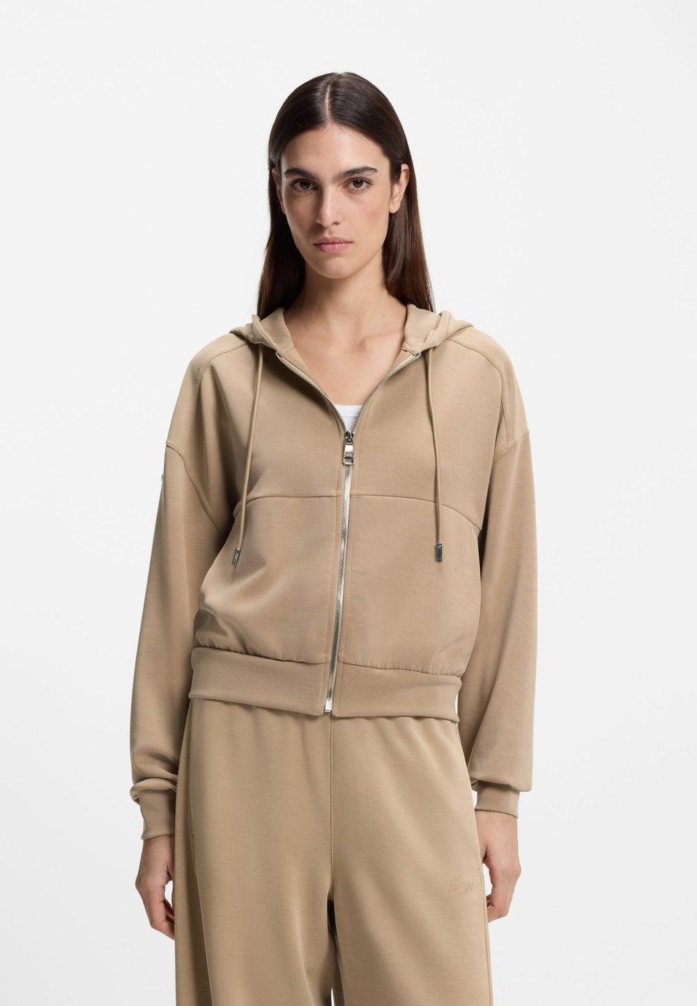 BOSS Oversized Zip-Up Hoodie 50547813222 Brown - Image 1