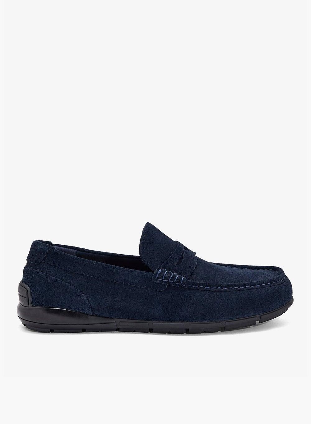 GWUD-IN ALDO Navy Leather Casual Slip-On Shoes - Image 1