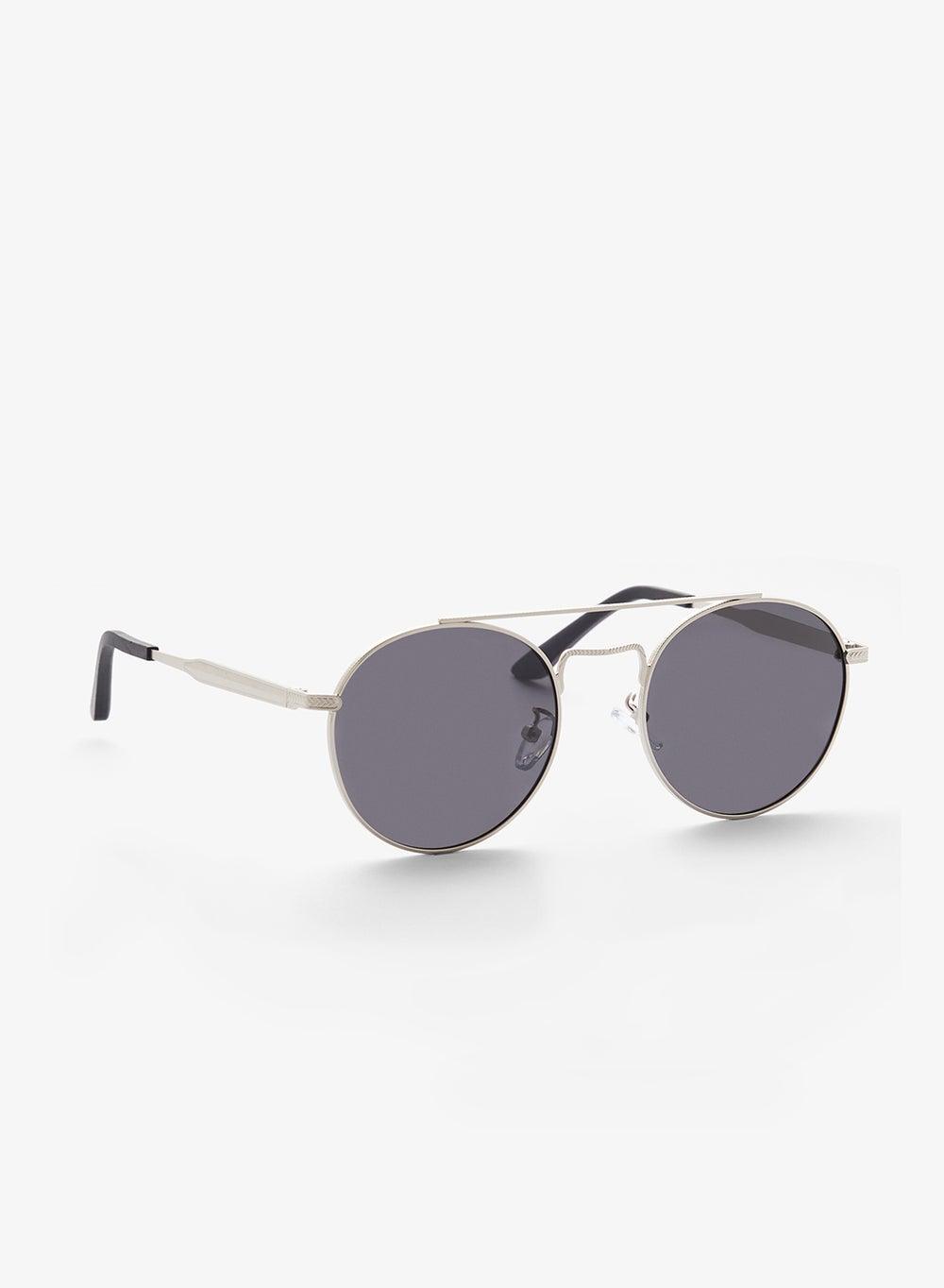 A757 Polarized Round Sunglasses in Silver Smoke - Image 1