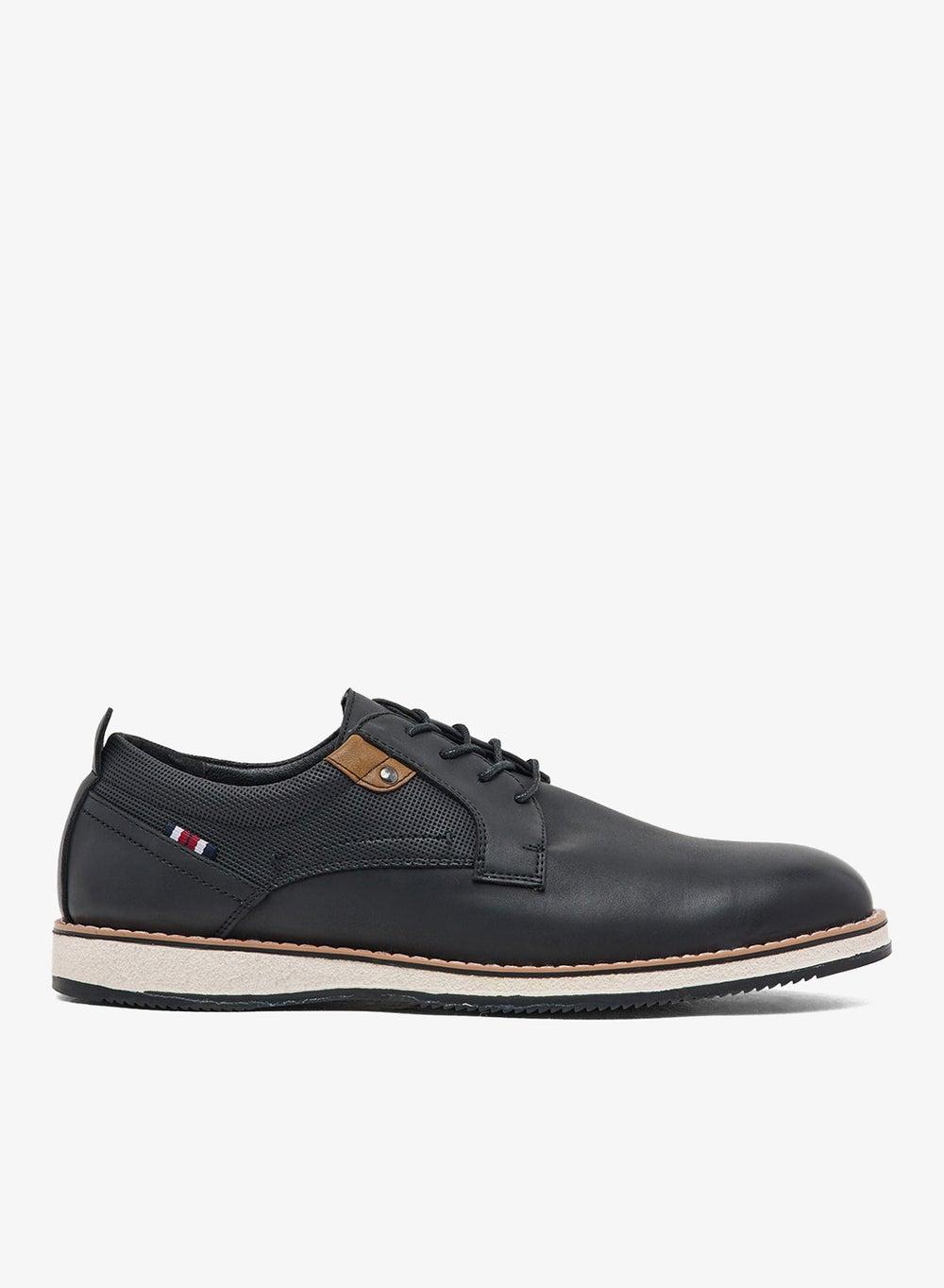 Xmhs B6 Black Welt Detail Casual Lace-Up Shoes - Image 1