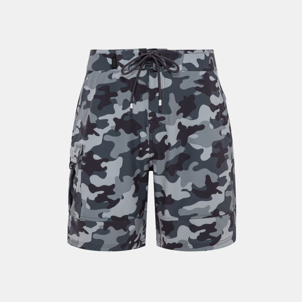 Men’s Grey Board Shorts UPF 50+ Long-Length Fit - Image 1