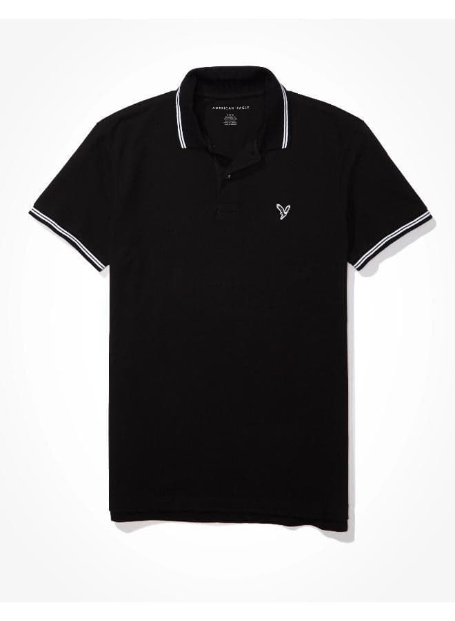 Tipped Cotton Polo Shirt with Contrast Trim - Image 1