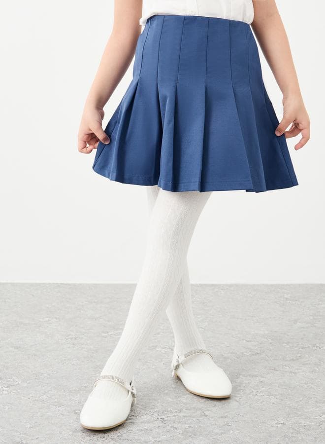 Styli Girls Navy Pleated Mini Skirt Elastic Waist - Image 1