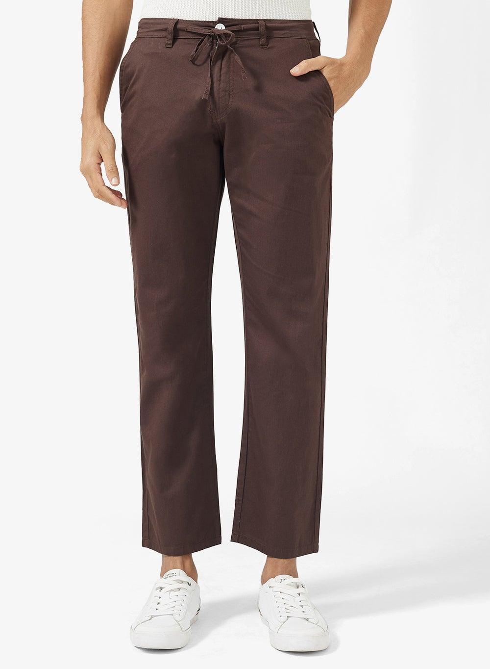 Relaxed Fit Brown Chino Pants Zopmtr0127 - Image 1