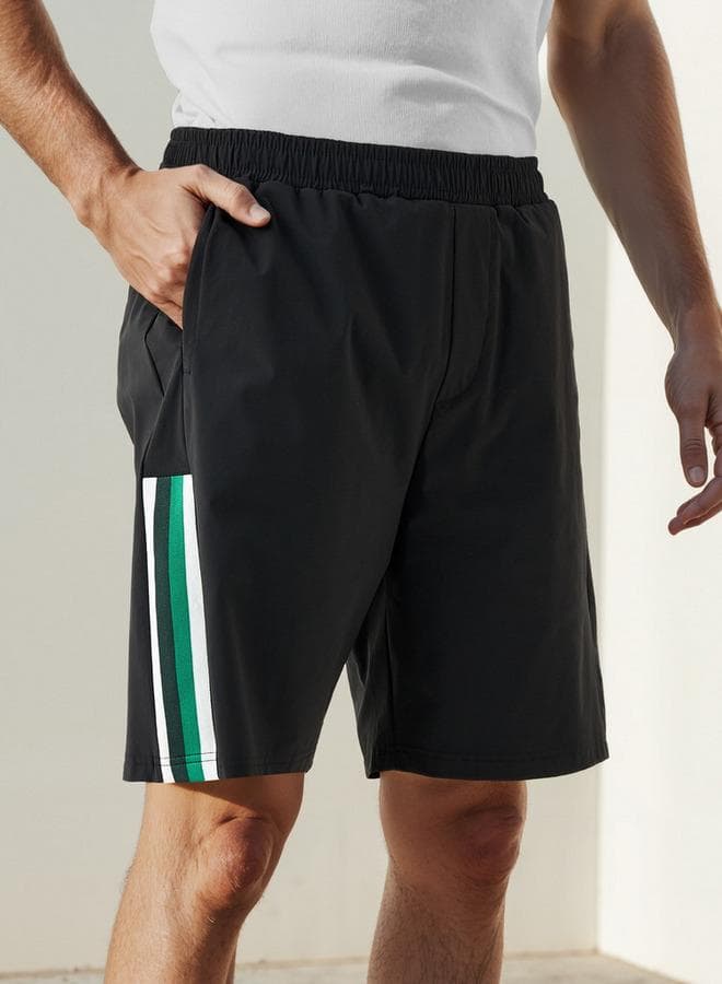 Kappa Logo Elastic Waist Performance Shorts Black - Image 1