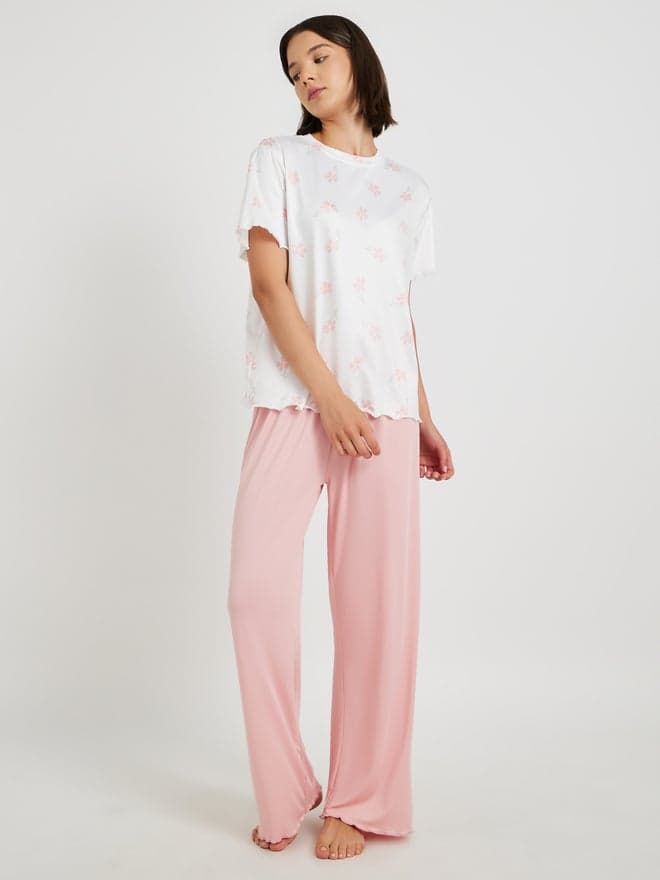 Take Two Floral Print T-Shirt & Pyjama Set - Image 1