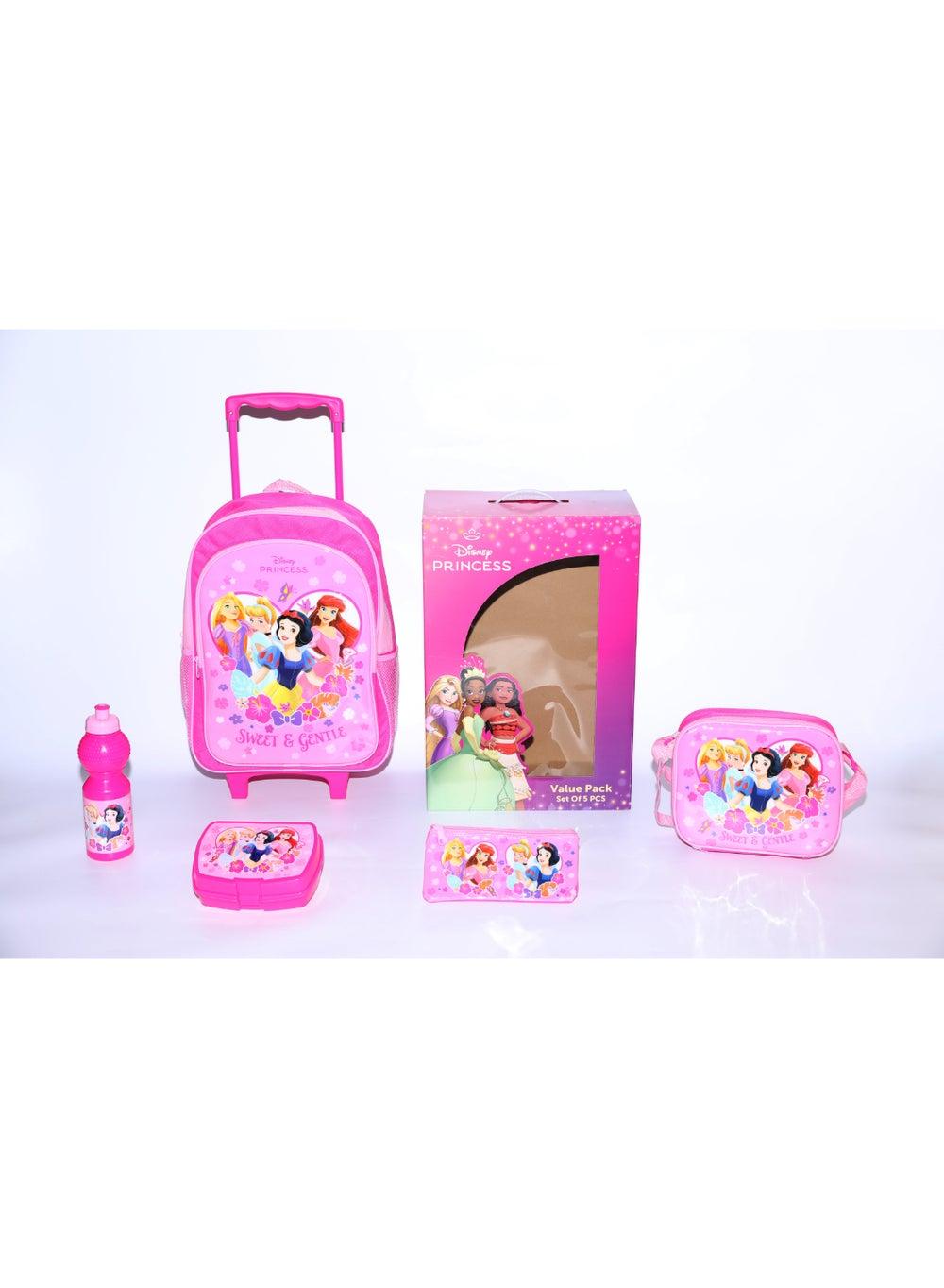 Princess 5-in-1 Kids Trolley Backpack Set 16” - Image 1