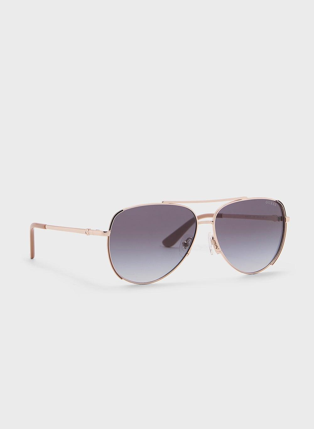 GUESS UV-Protected Gold Aviator Sunglasses Gu0019332B58 - Image 1