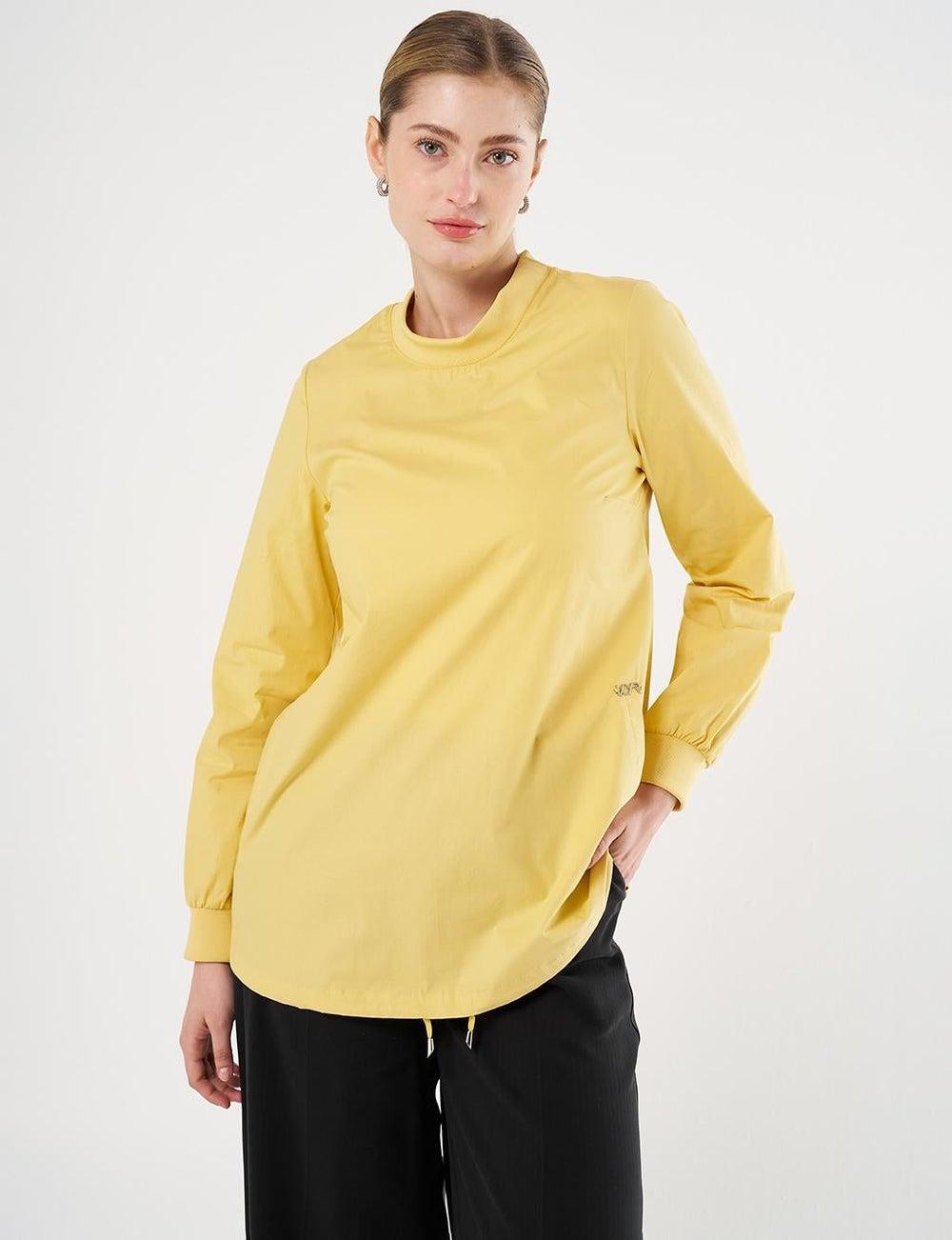 Yellow Drawstring Hem Cotton Tunic KYR - Image 1