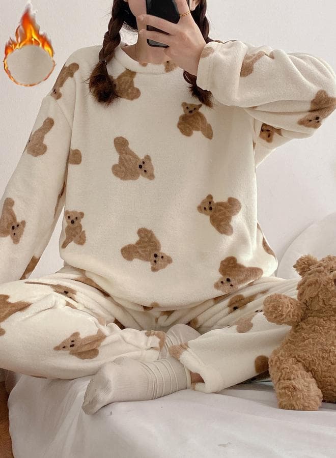 Take Two Flano Bear Graphic Women’s Pyjama Set - Image 1