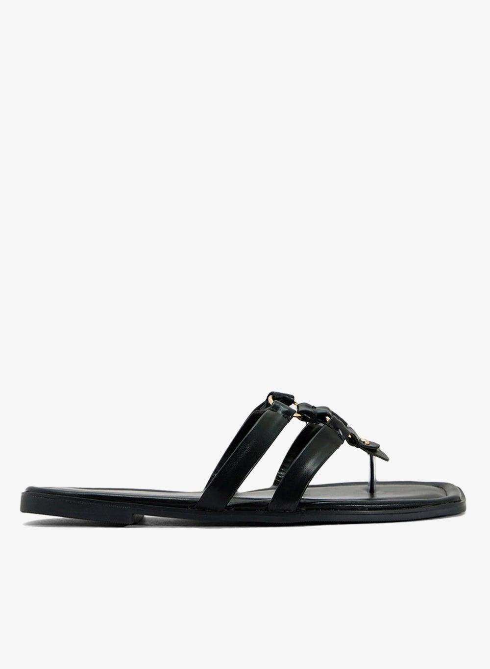 X2503 108 Elegant Black Flat Sandals - Image 1