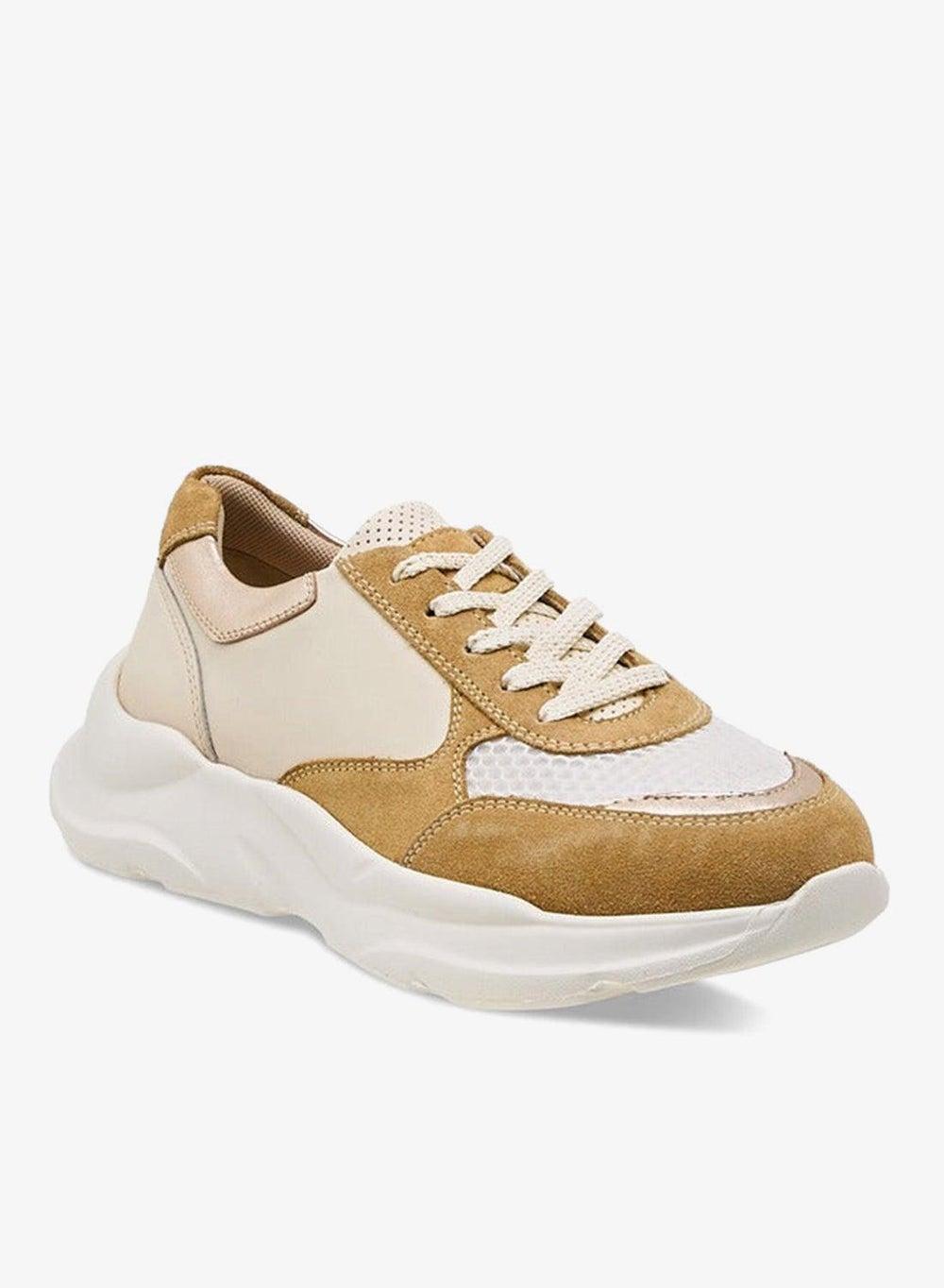 Tan Colourblock Lace-Up Sneakers 27562Tan - Image 1