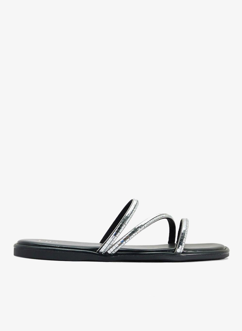 2586 48 Triple Strap Black Casual Sandal - Image 1