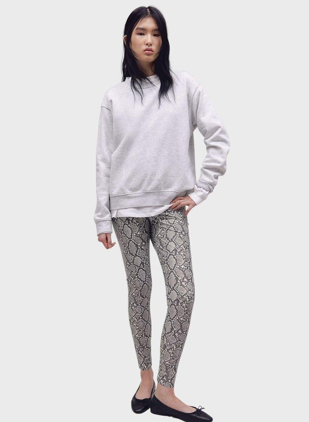 Crocodile Print High Waist Skinny Leggings - Image 1