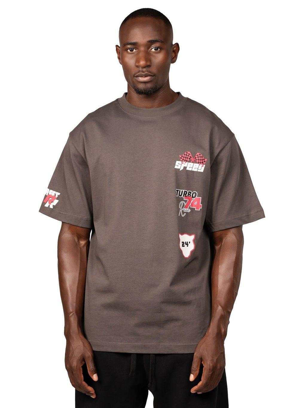Fast Breed Grey Oversized Streetwear T-Shirt - Image 1