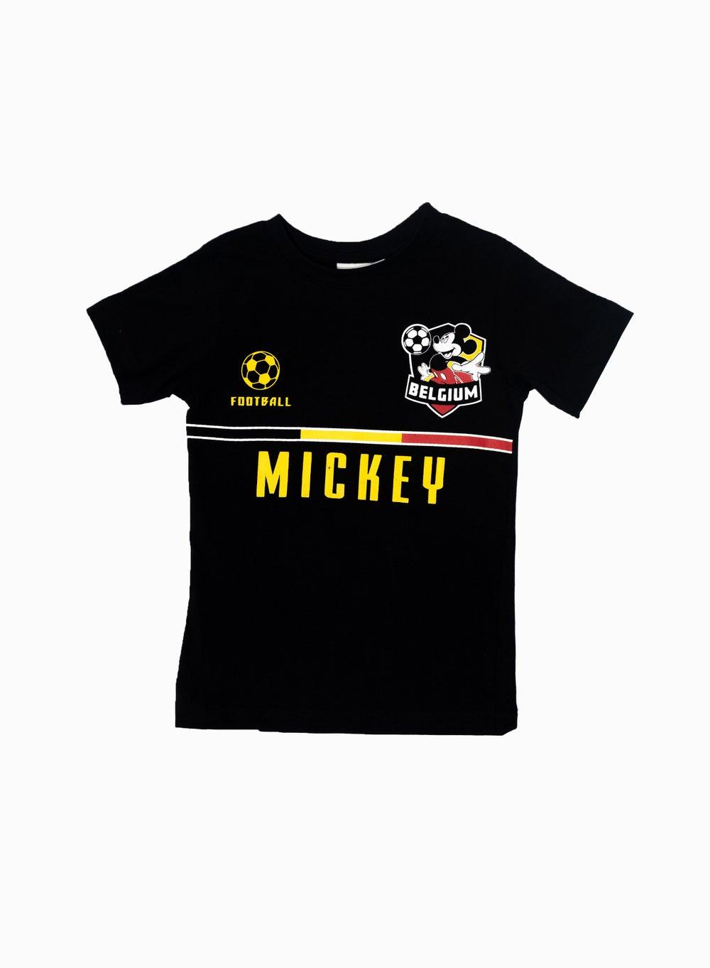 Mickey Mouse Boys Belgium Graphic T-Shirt Black - Image 1