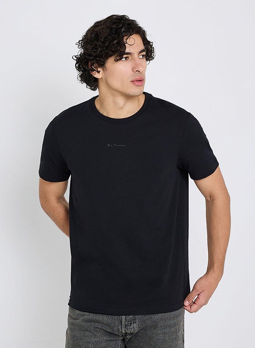 Ben Sherman M3004 01 Black Logo Crew T-Shirt - Image 1