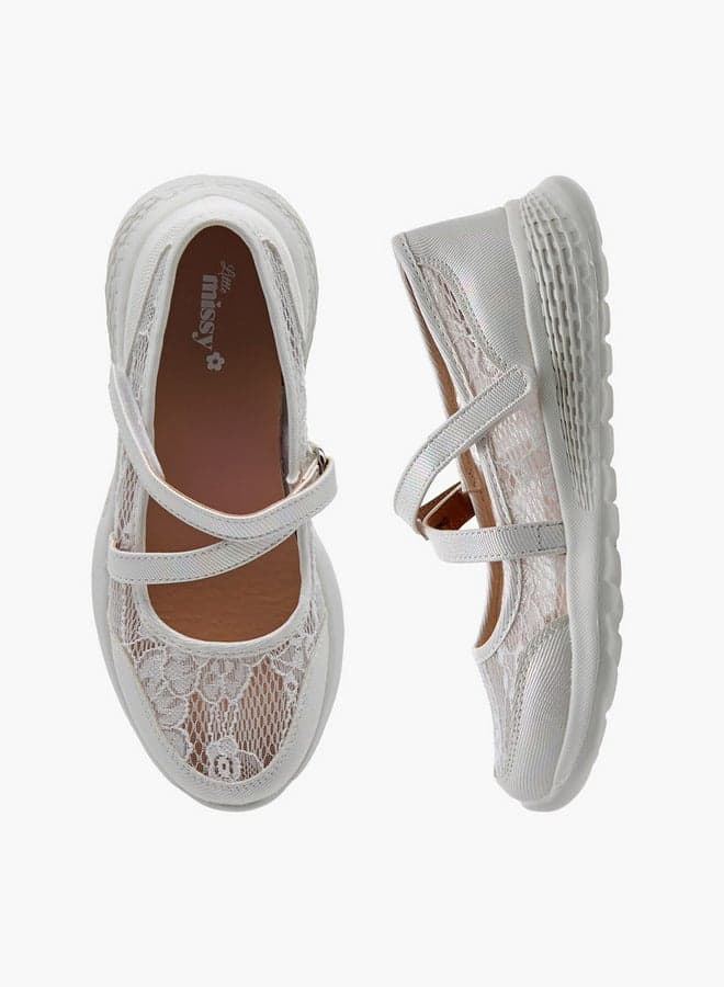 Girls Lace Mary Jane Shoes 1853F18058 White - Image 1