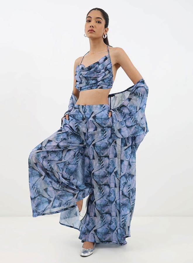 Serenity Trio Tie-Dye Set – Halter, Shrug & Pants - Image 1