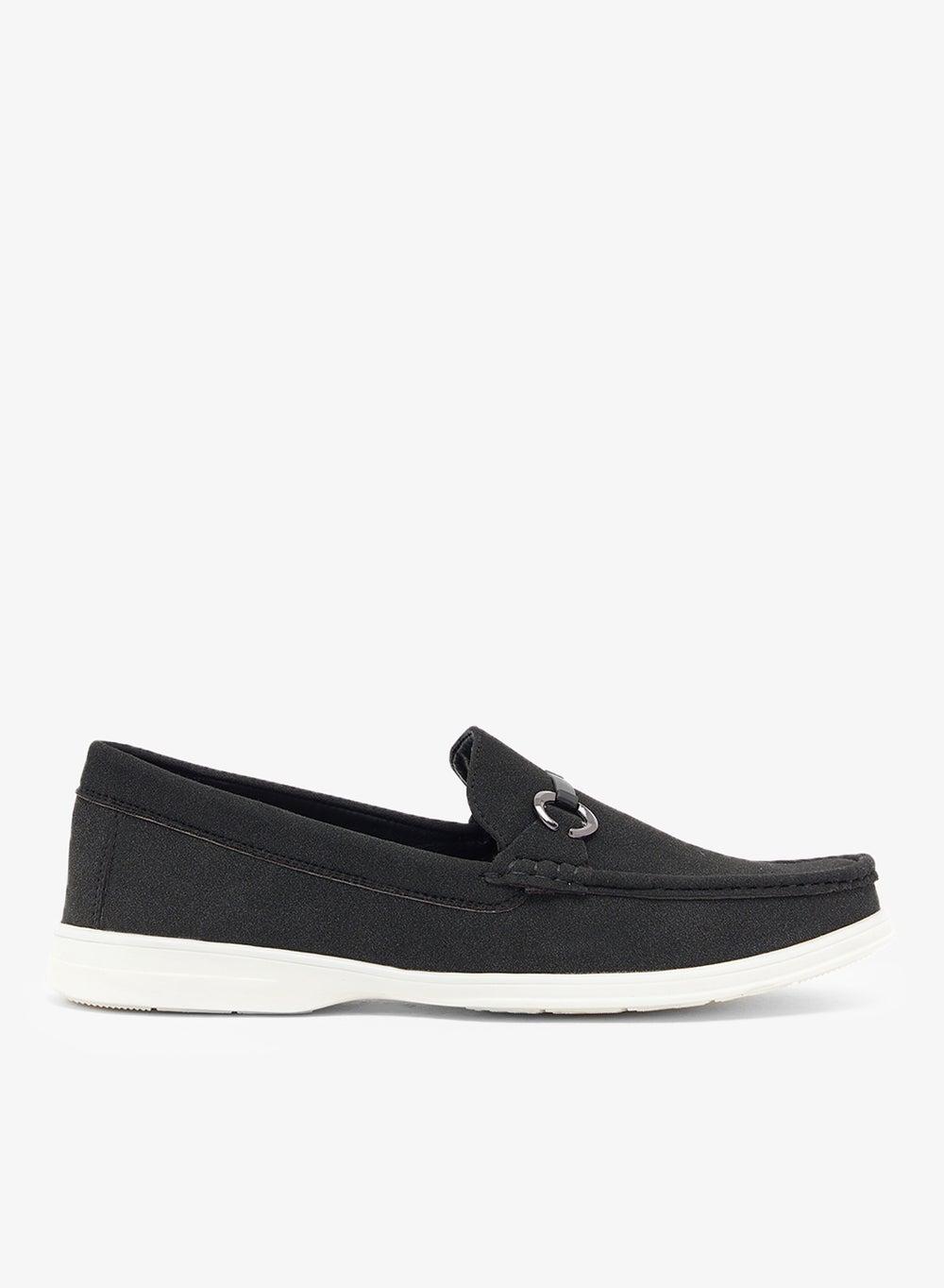 Nmc 012 Black Faux Suede Casual Loafers - Image 1