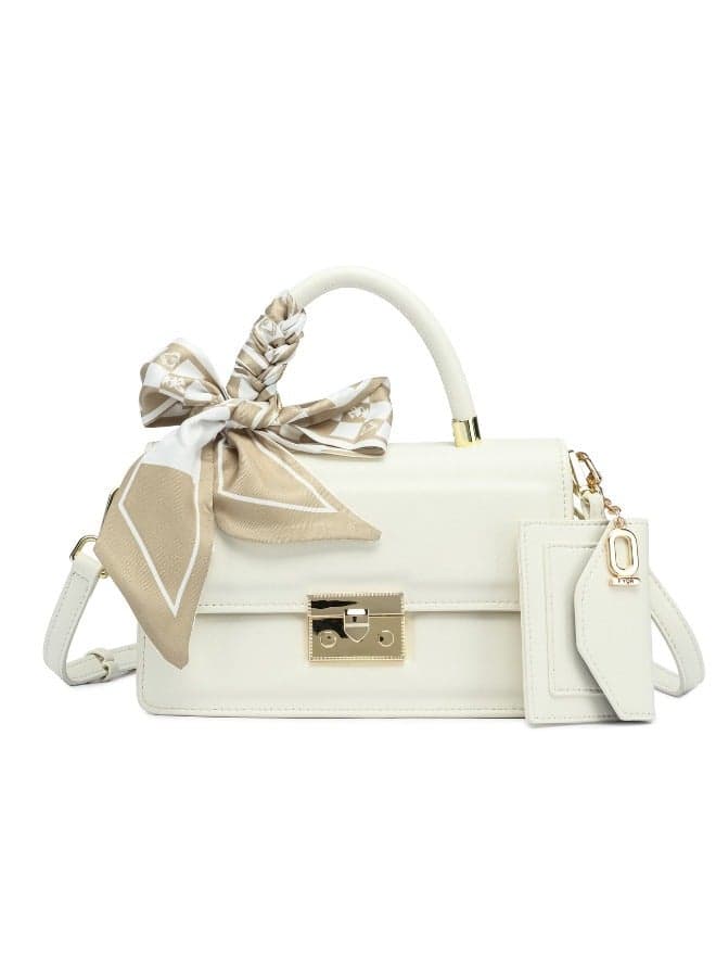 Elegant White Top Handle Bag BD 167 - Image 1