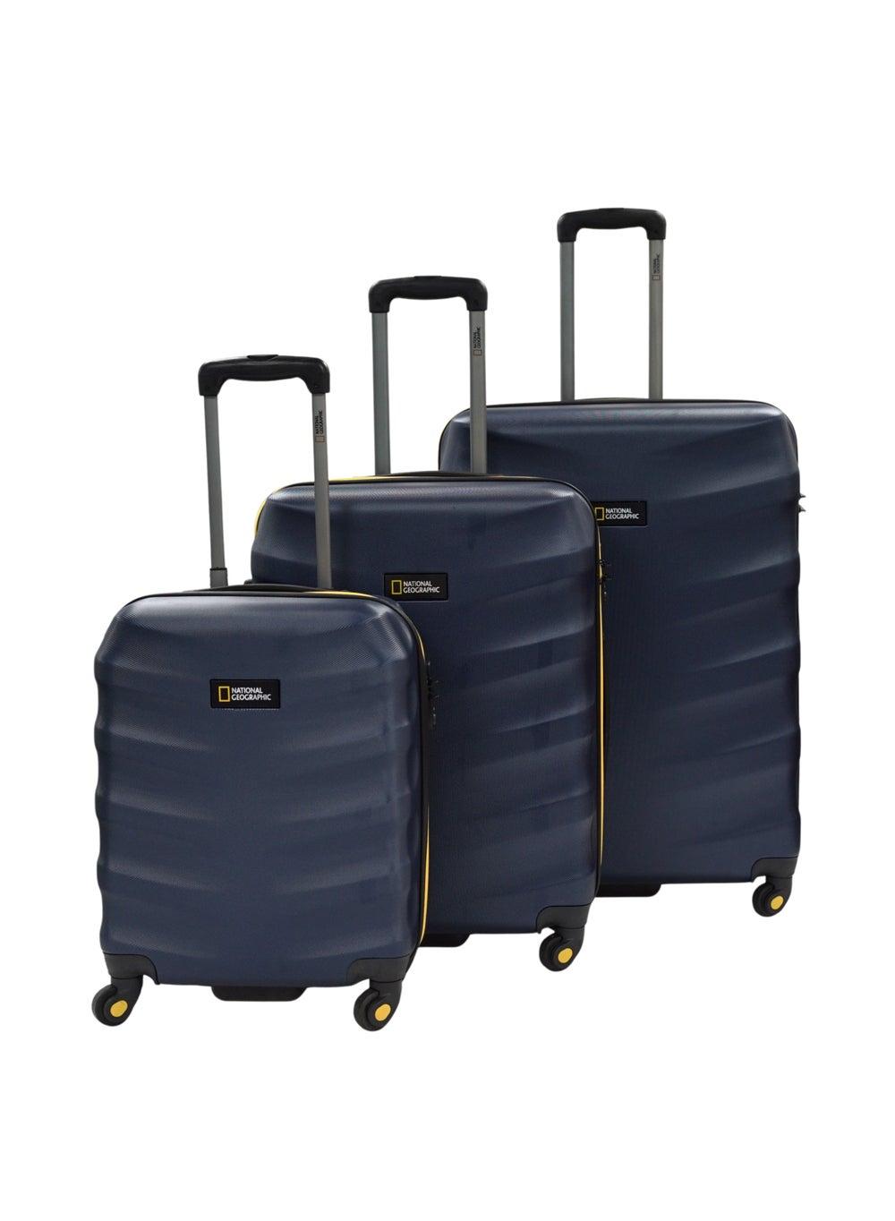 National Geographic Arete Navy ABS 3-Piece Suitcase Set - Image 1