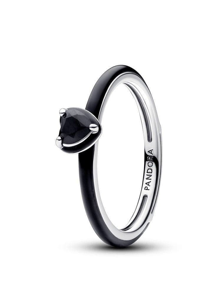Pandora ME Black Chakra Heart Ring Silver - Image 1