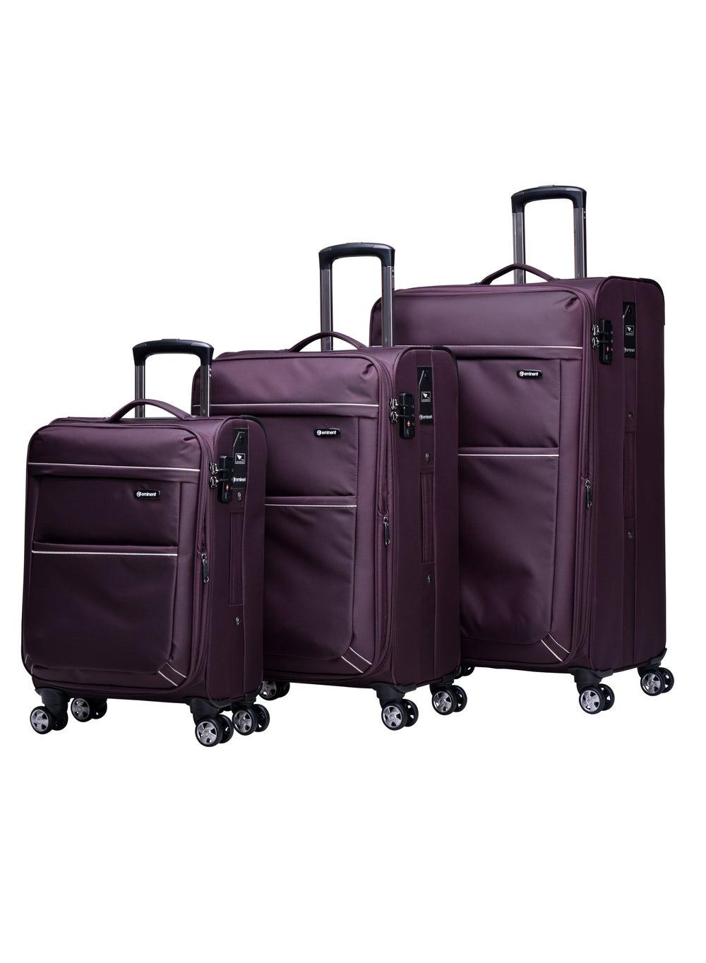 V6093SZ Purple Soft Shell Expandable Luggage Set - Image 1