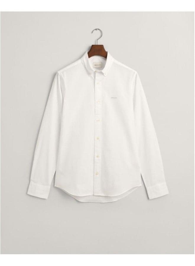 GANT Slim Fit Pinpoint Oxford Shield Shirt - Image 1