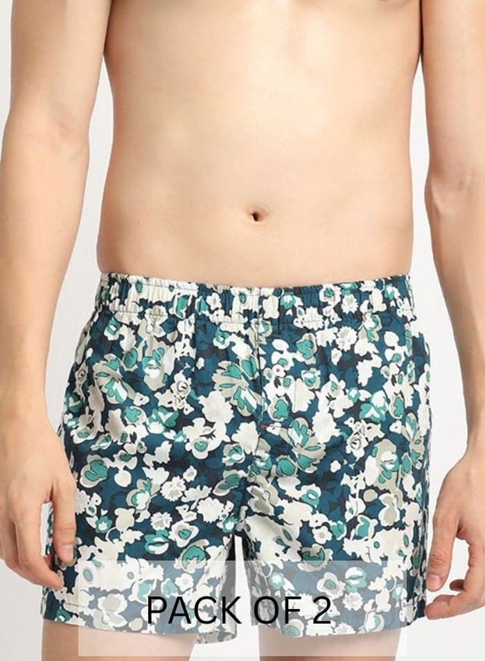 Men’s Cotton Boxer Multipack Floral Breathable Comfort Fit - Image 1