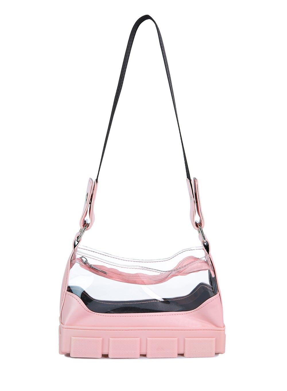 BG5407 Pink Clear Utility Crossbody Handbag - Image 1