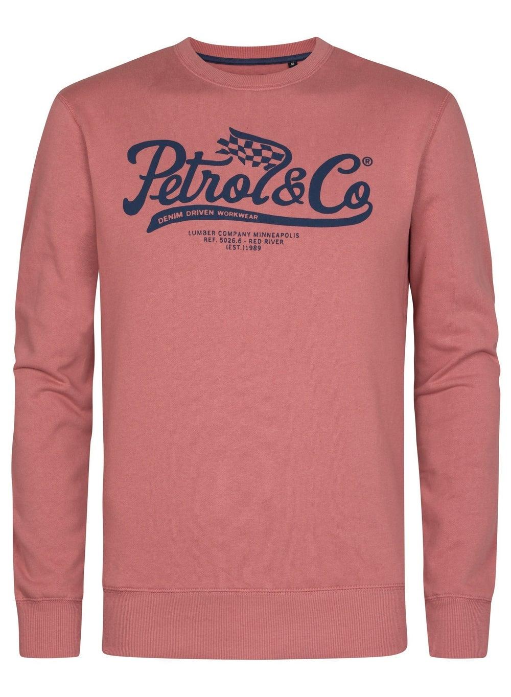 Red Brick Printed Round Neck Men’s Sweater 3166 - Image 1