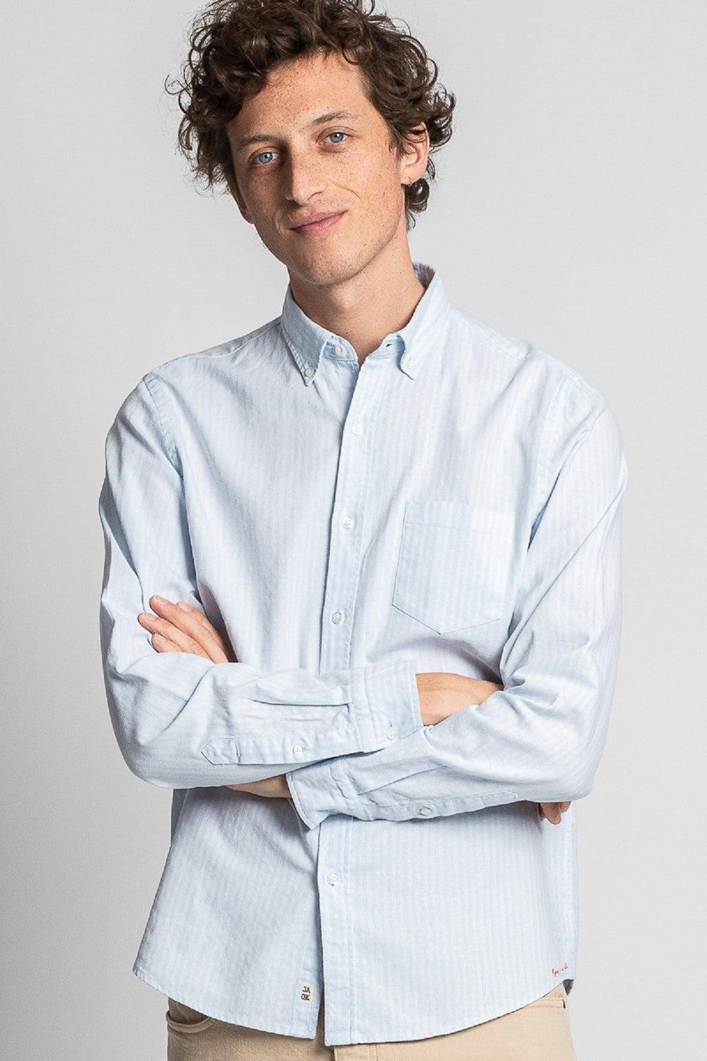 La Tropezienne Light Blue Linen Riviera Shirt - Image 1
