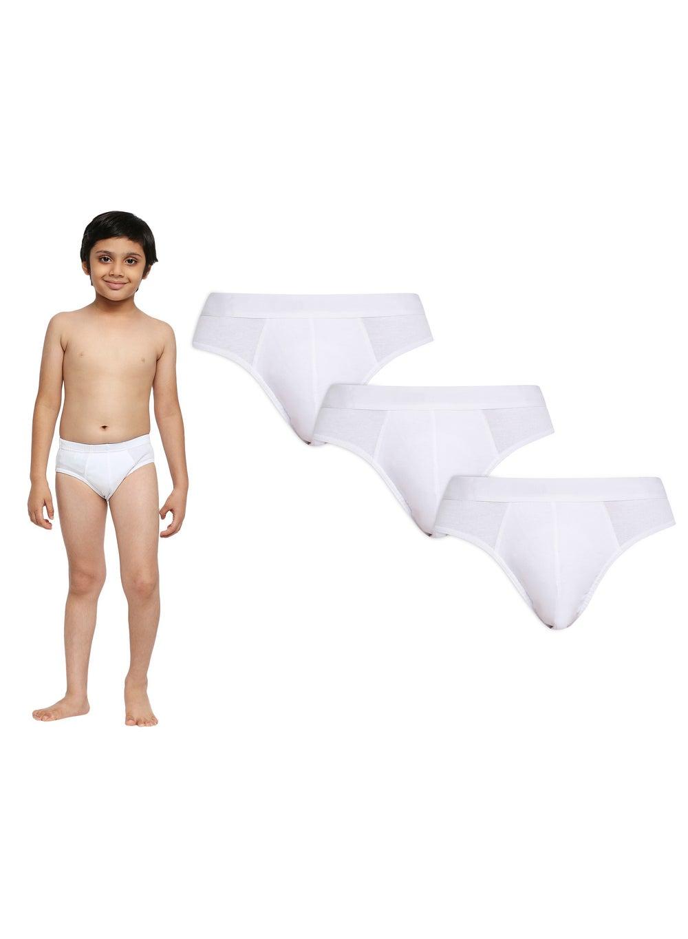 BYC333 555BB Boys Combed Cotton Briefs 3-Pack White - Image 1