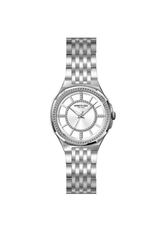 36mm Silver Quartz Women's Stainless Steel Watch - Image 1