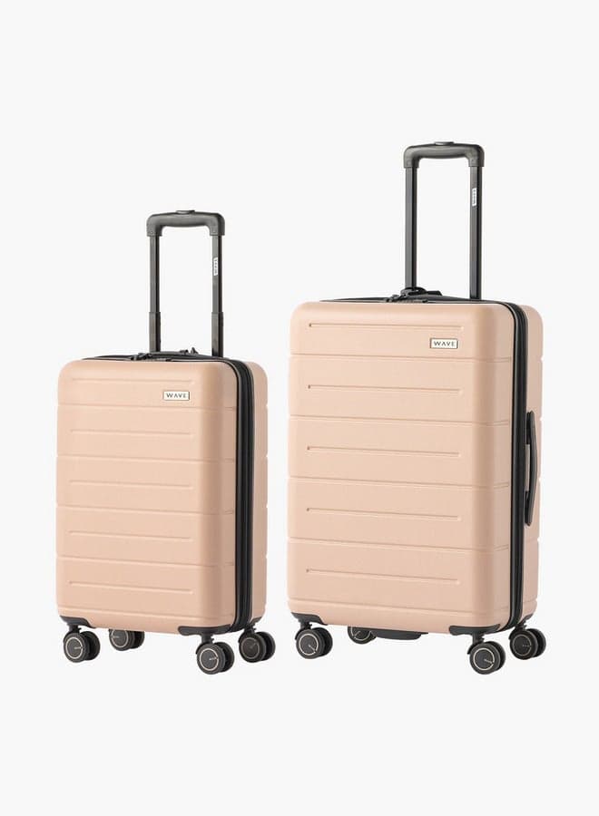 Valery S Textured Hardcase Cabin Trolley 20-Inch Beige - Image 1