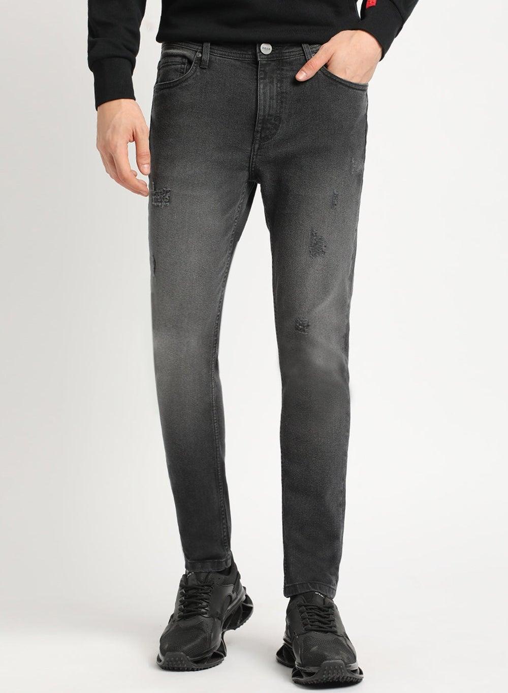 Men’s Black Straight Fit Lightweight Denim Jeans - Image 1