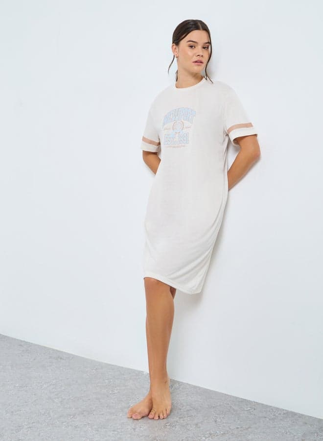 Styli Newport Graphic Stripe Sleep T-Shirt Dress - Image 1